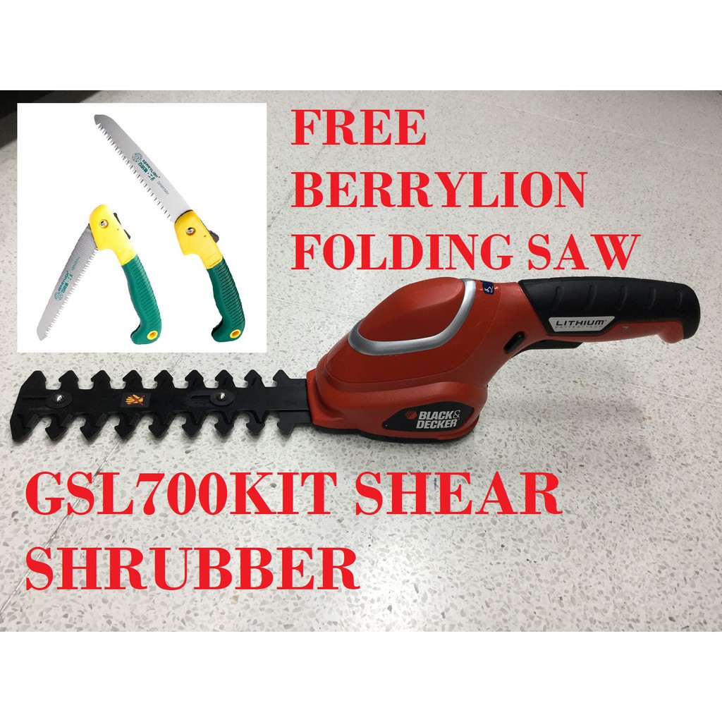 Black Decker GSL700kit Shear Shrubber Grass Trimmer Cutter 7V CORDLESS ...