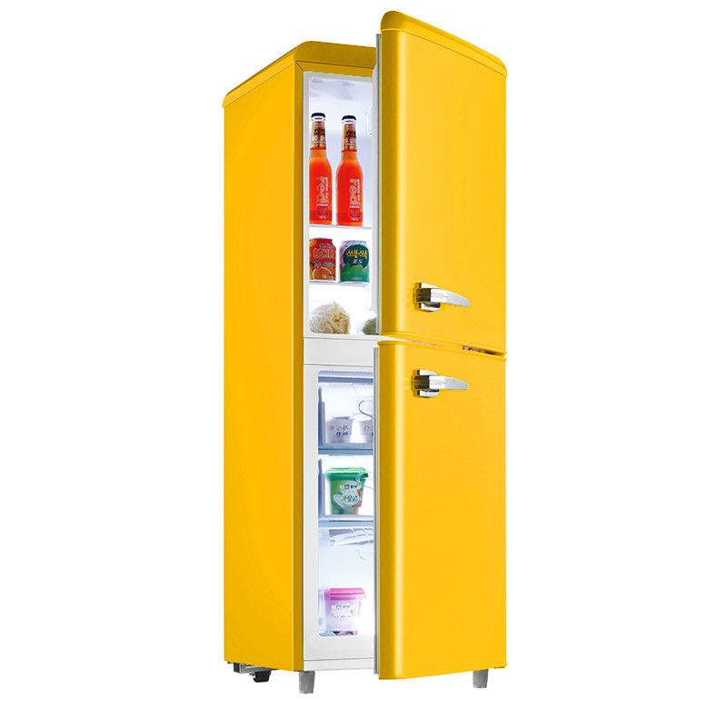 BCD-152 color retro refrigerator small double door net red American ...