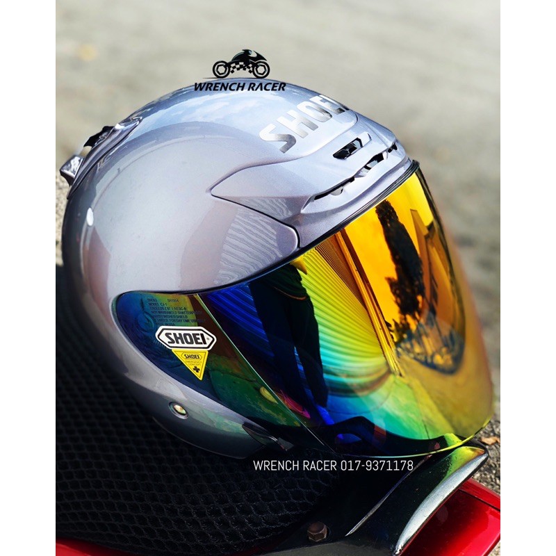 SHOEI J-FORCE 2 PEARL GREY + VISOR CJ-1 BLUE/GOLD | Shopee Malaysia