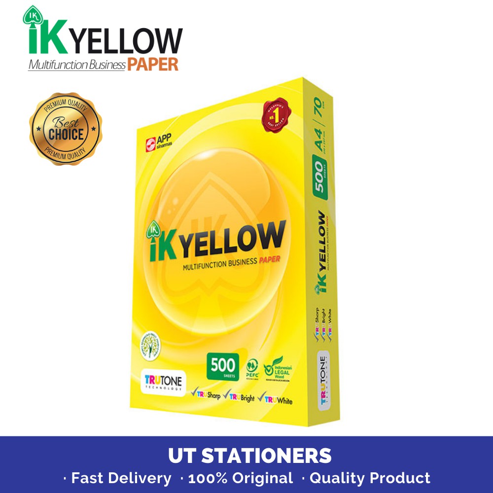 IK Yellow A4 70 GSM Copier Paper White (210MM X 297MM) - 500 Sheets ...