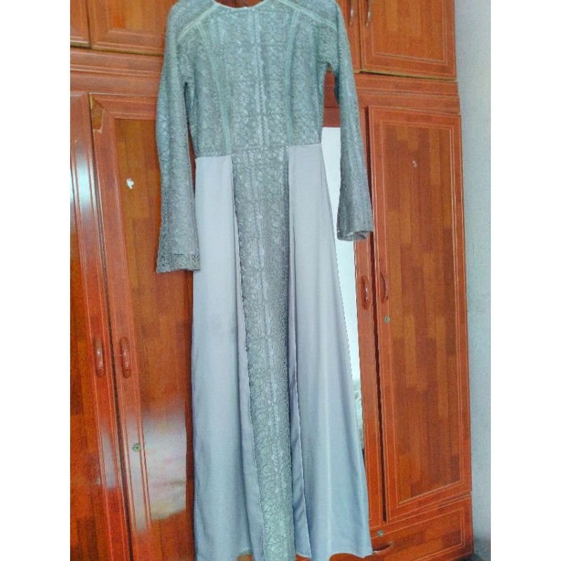 chinese dress ladies Lace Trim Maxi Dress All Black / XL main image 1