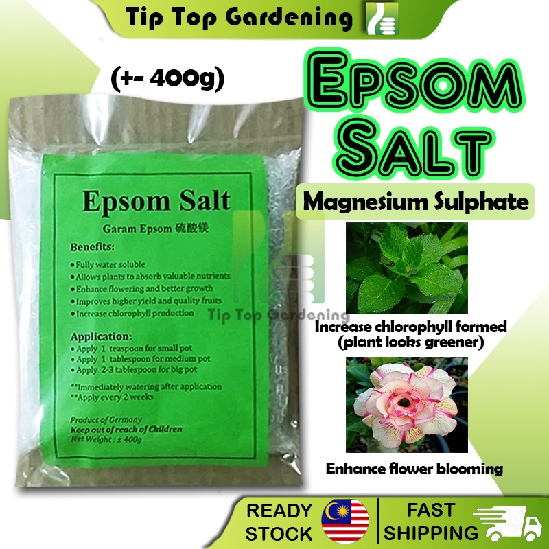 EPSOM SALT ± 400G FERTILIZER FLOWER PLANT ALLOWS PLANTS TO ABSORB