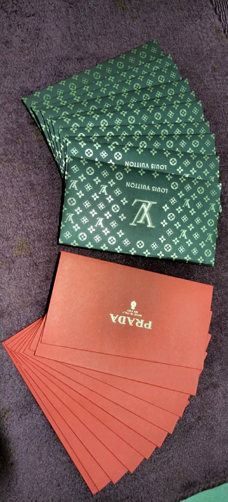 VIRAL 10 PCS CNY 2022 Red Packet Angbao Chinese New Year BRANDED Bag ANGPOW  LV Gucci Dior Prada 新年虎年精致烫金红包封大牌名牌~AMS