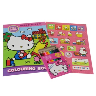 Hello Kitty Drawing Book with 6 Colors Mini Crayon – Bensia