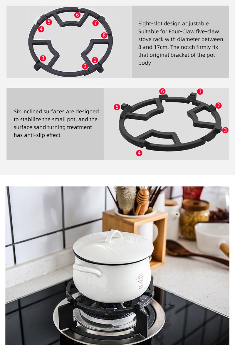 SWEEJAR Gas Stove Support Rack Cast Iron Stand Rack for Pot Pan cooker ...