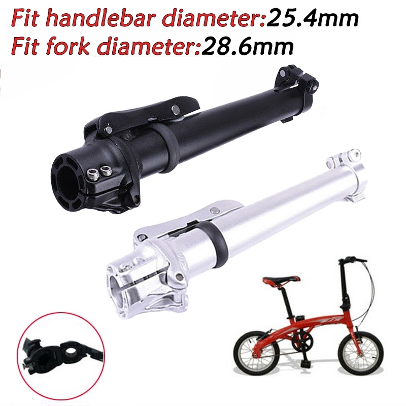 Bicycle Folding Handle Bar Stem Quick release Bike Adjustable Front Risers 28.6mm Aluminum Alloy Adjustable Stem