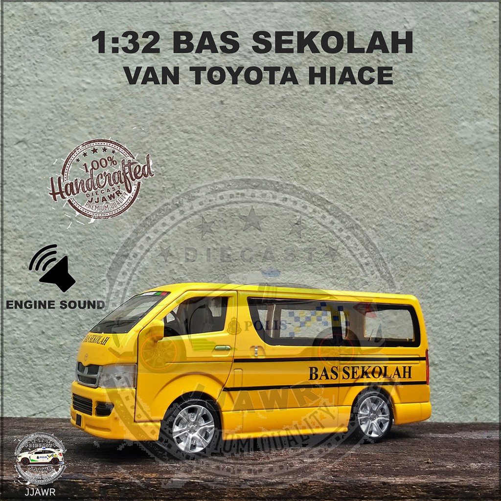 BAS SEKOLAH: 1:32 School Bus Hiace Van Model Diecast Toy | Shopee