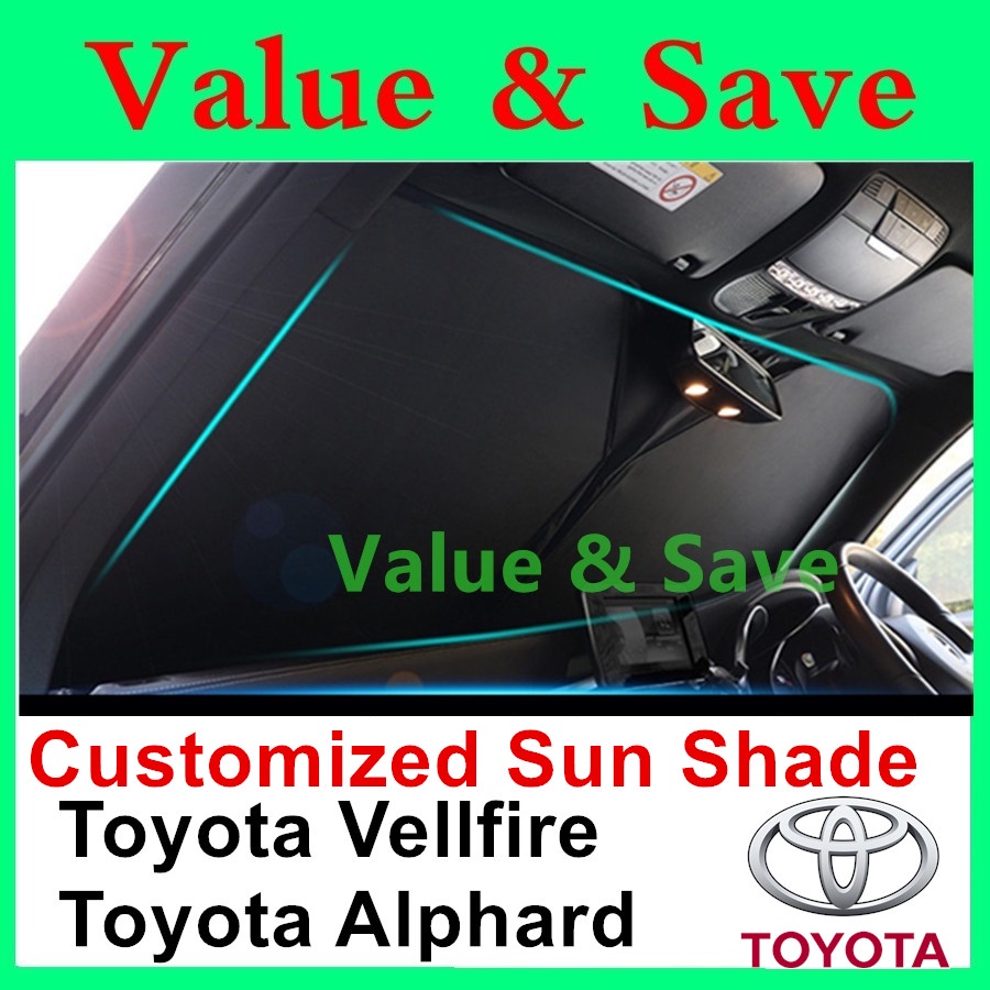 Car Front Windshield Sunshade Toyota Vellfire Alphard Estima Custom Fit ...