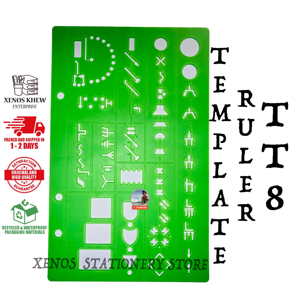 TECHNICAL TEMPLATE RULER TT8 / TECHNICAL GEOMETRY DESIGN TEMPLATE RULER ...