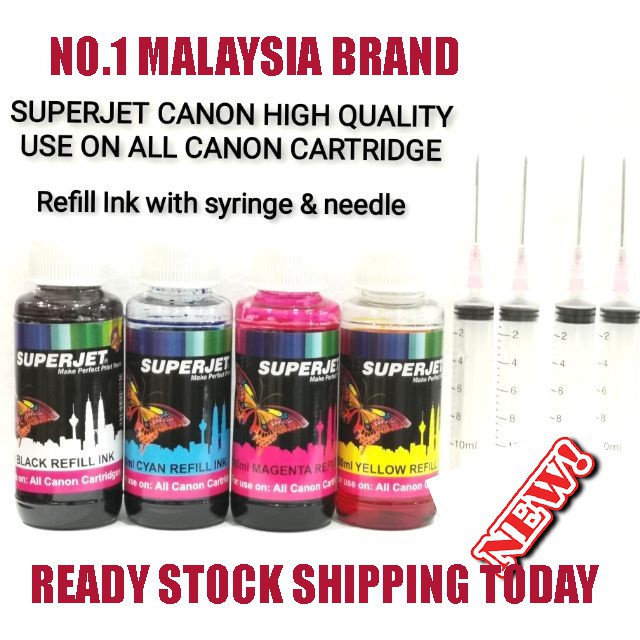 SUPERJET High Quality 100ml Compatible Refill Ink For Canon FOR MODEL ...