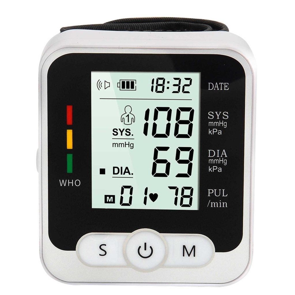 Blood Presssure Monitor Systolic/Diastolic Pressure Pulse Rate Wrist ...