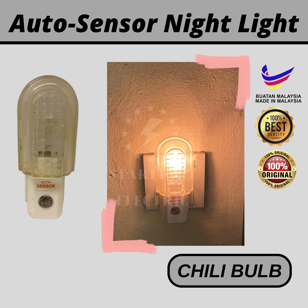 Mini Night Light [ Auto-Sensor ] CAT'S EYE CE88 (Chili Bulb) (3Pin ...