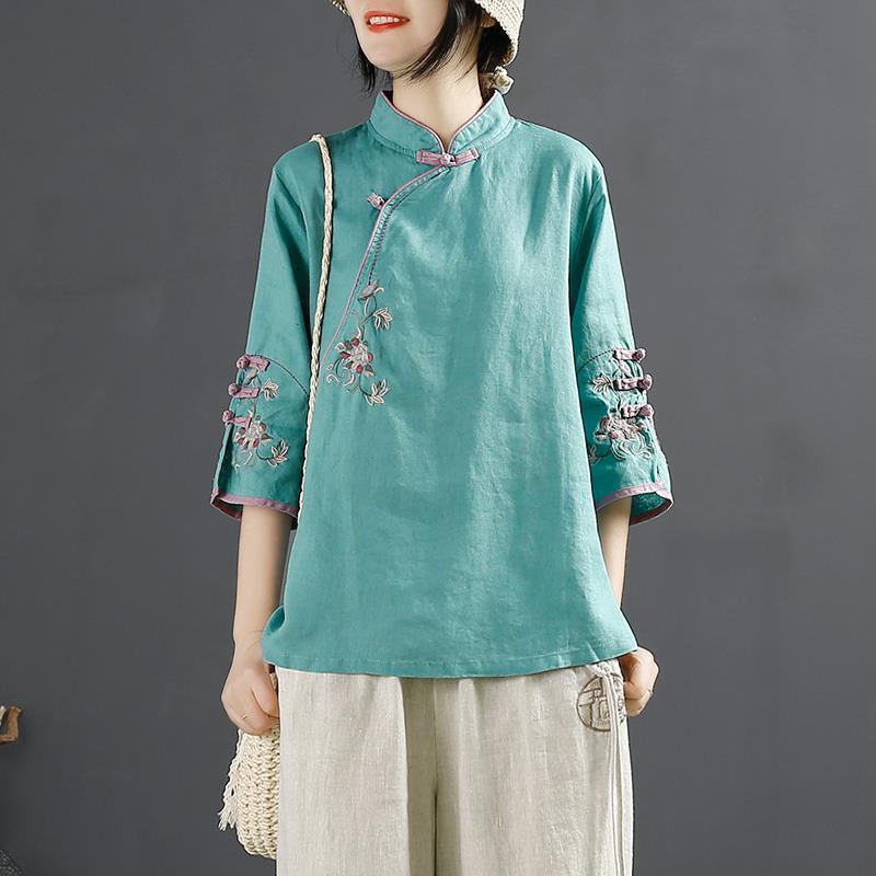 L O T U S Baju Raya Ramadan Plus Size Blouse Women Modern Cheongsam with Embroidery Pattern CAL1567 New Collection Shopee Malaysia