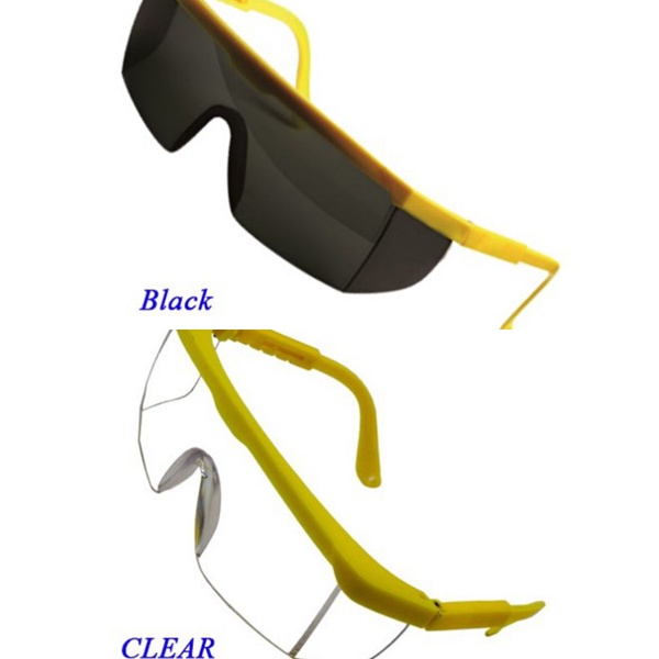 Eye Protection Safety Google Eyewear Yellow Frame Safety Goggle Cermin ...