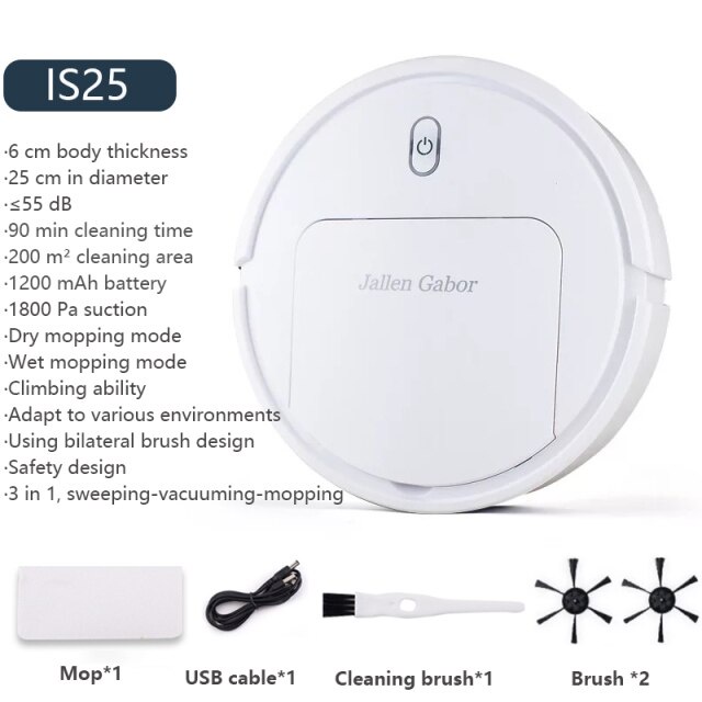 无线吸尘机 Smart Sweeper Robotic Vacuum Jallen Gabor A8 / IS25 /K050 Smart