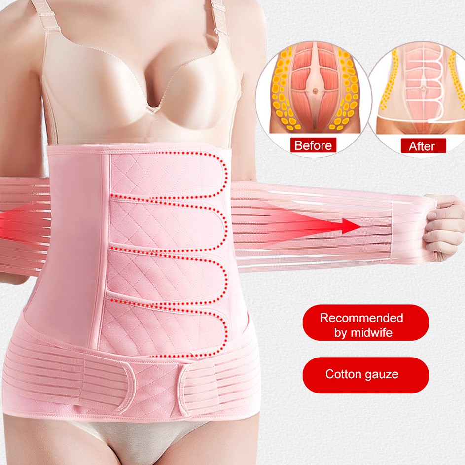 Postpartum Belt Shapewear Corset 3 in 1 Girdle Post Belly Belt After ...