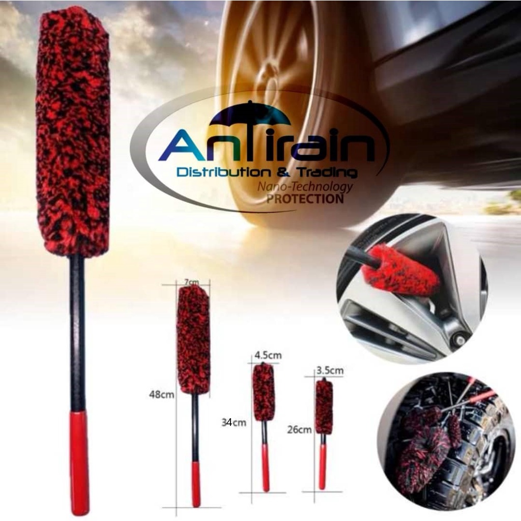 MICROFIBER WHEEL WOOLIE BRUSH [3 PIECES / SET ] | Shopee Malaysia