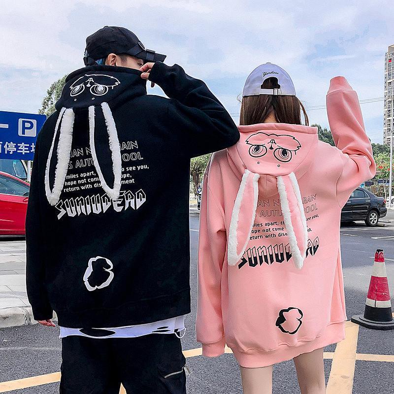 【2023 Rabbit Year】 Rabbit Ears Thick Hoodie Sweater Men and Women Loose ...