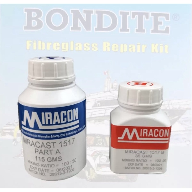 BONDITE Fibreglass Repair Kit For Car Bumper and any Fibreglass Surface