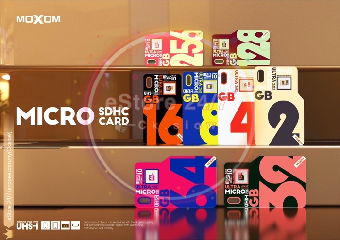 Moxom Ultra Fast Read Performance Class 10 Micro SD SDHC Memory Card ...