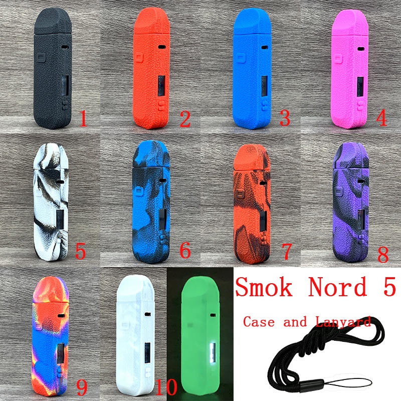 Silicone Case for Smok Nord 5 Protective Soft Silicone Cover Rubber Sleeve  Skin with Free Lanyard