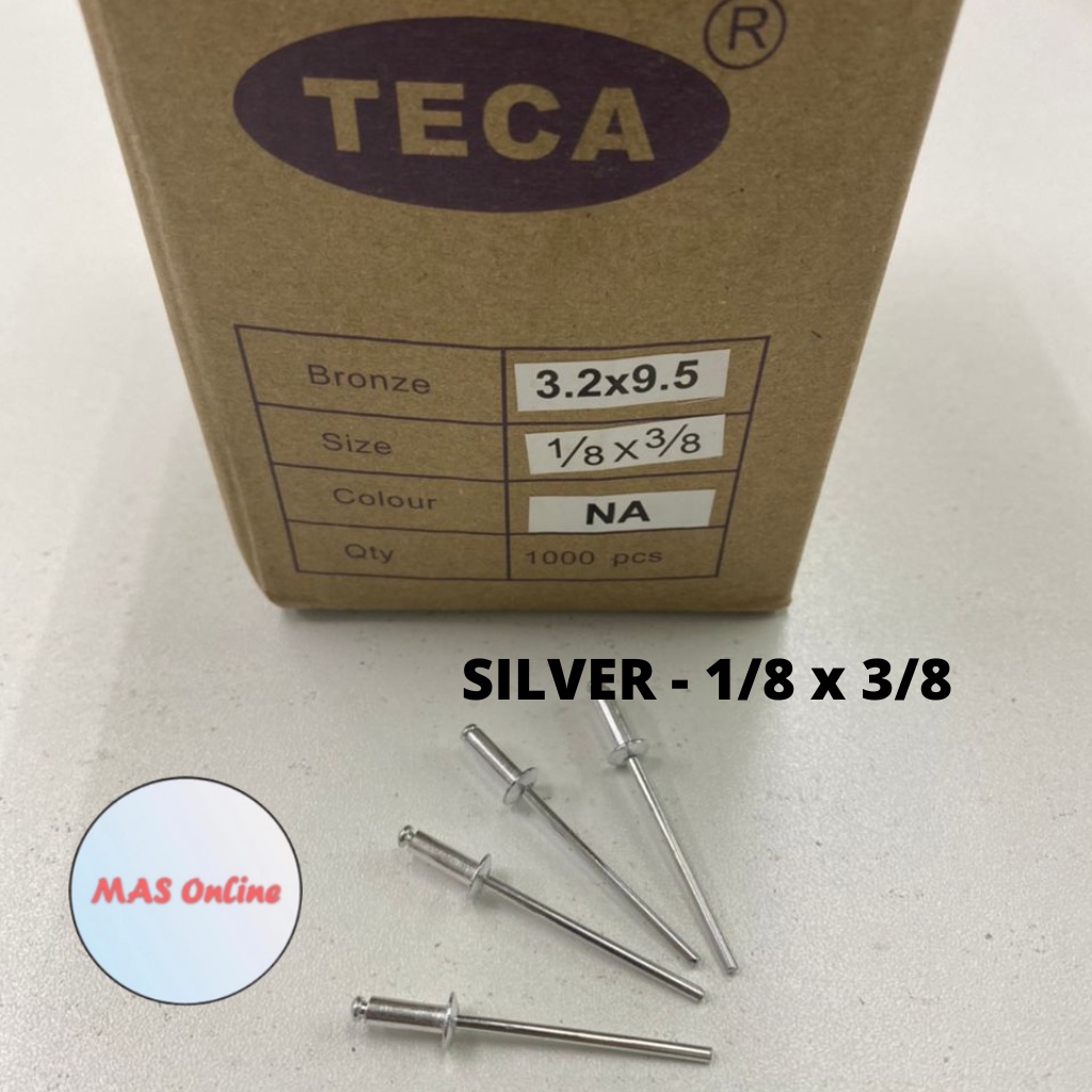 [1000pcs] (NA Silver) Aluminium Blind Rivet Mata Rivet Paku Rivet 笔钉 ...
