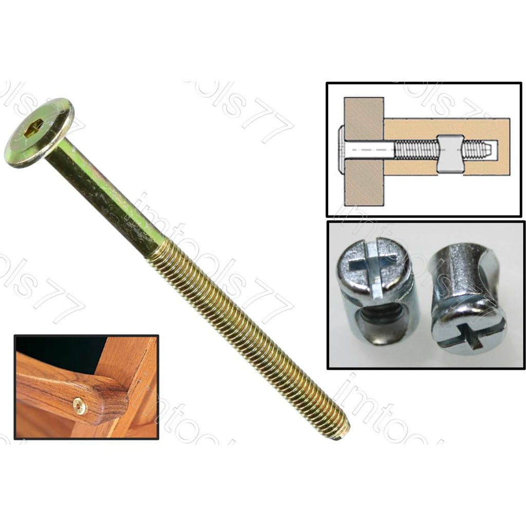 FURNITURE JOINT CONNECTOR PAN HEAD BOLTS & BARREL NUT M6 M8 (BNMOS