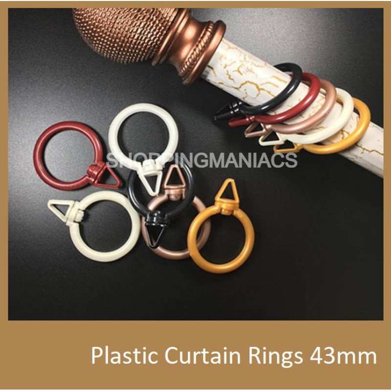 43mm Hanging Eyelet Loops / Pole Rod Hooks Rings / Curtain Rod Rings ...