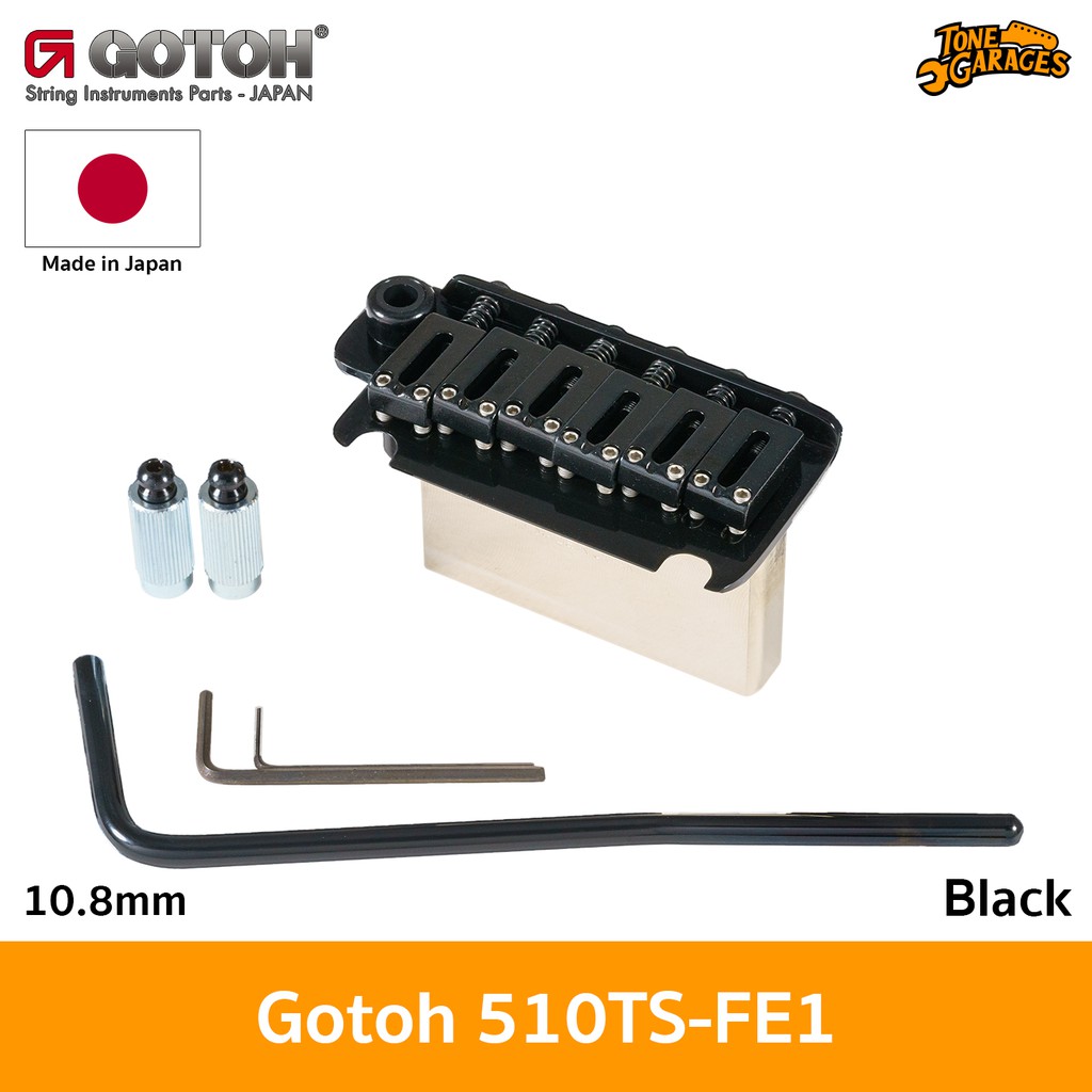 Gotoh 510TS-FE1-C tremolo Startocaster acél blokk króm 2 pontos felfüggesztésű húrtávolság 10.8