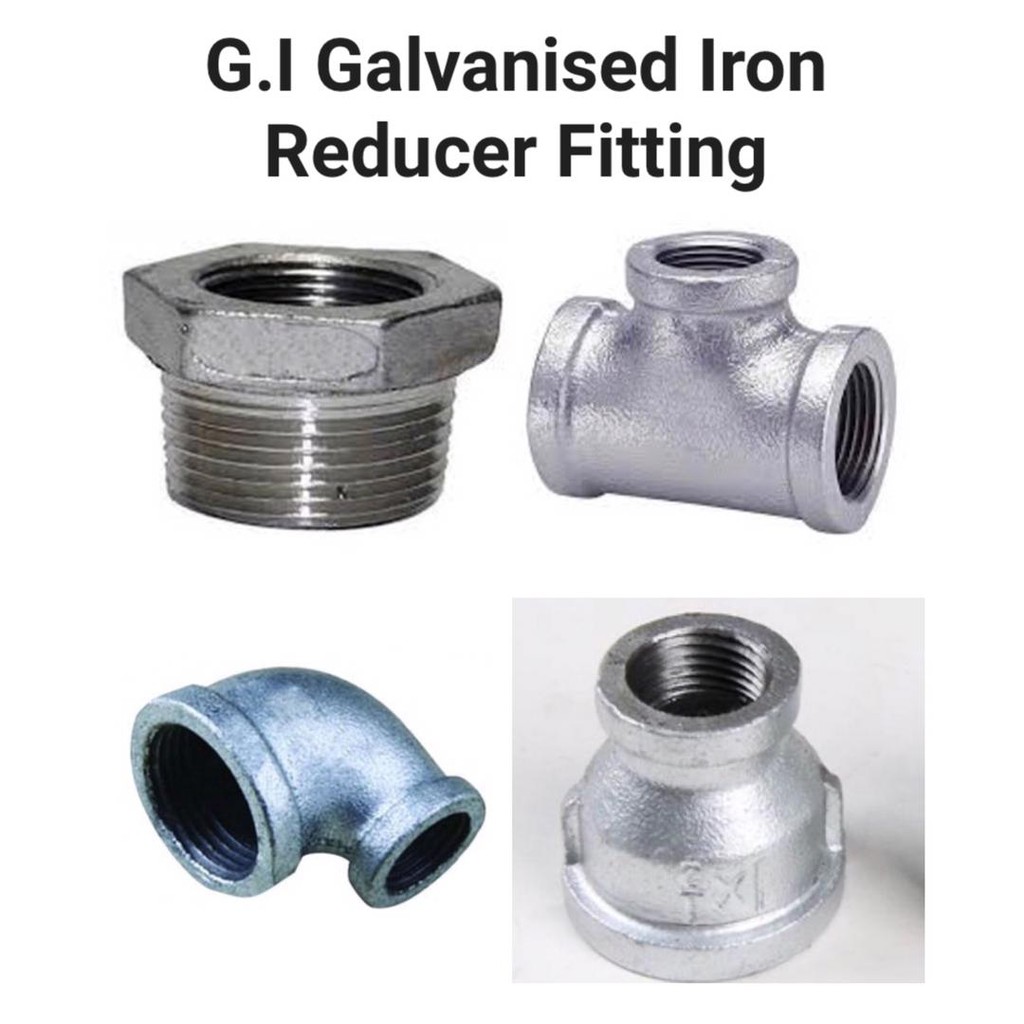 ( 3/4x1/2 , 1x1/2 , 1x3/4 ) GI Galvanized Iron Besi Pipe Fitting ...