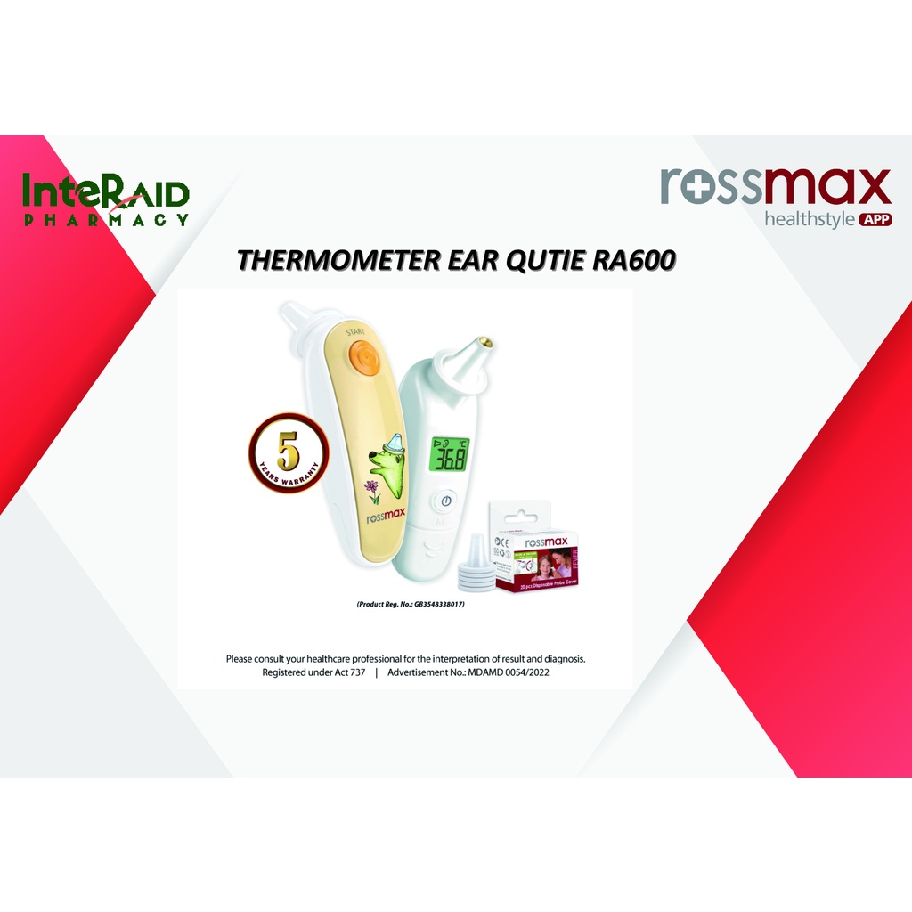 ROSSMAX INFRARED EAR THERMOMETER RA600 - QUTIE SERIES | Shopee Malaysia
