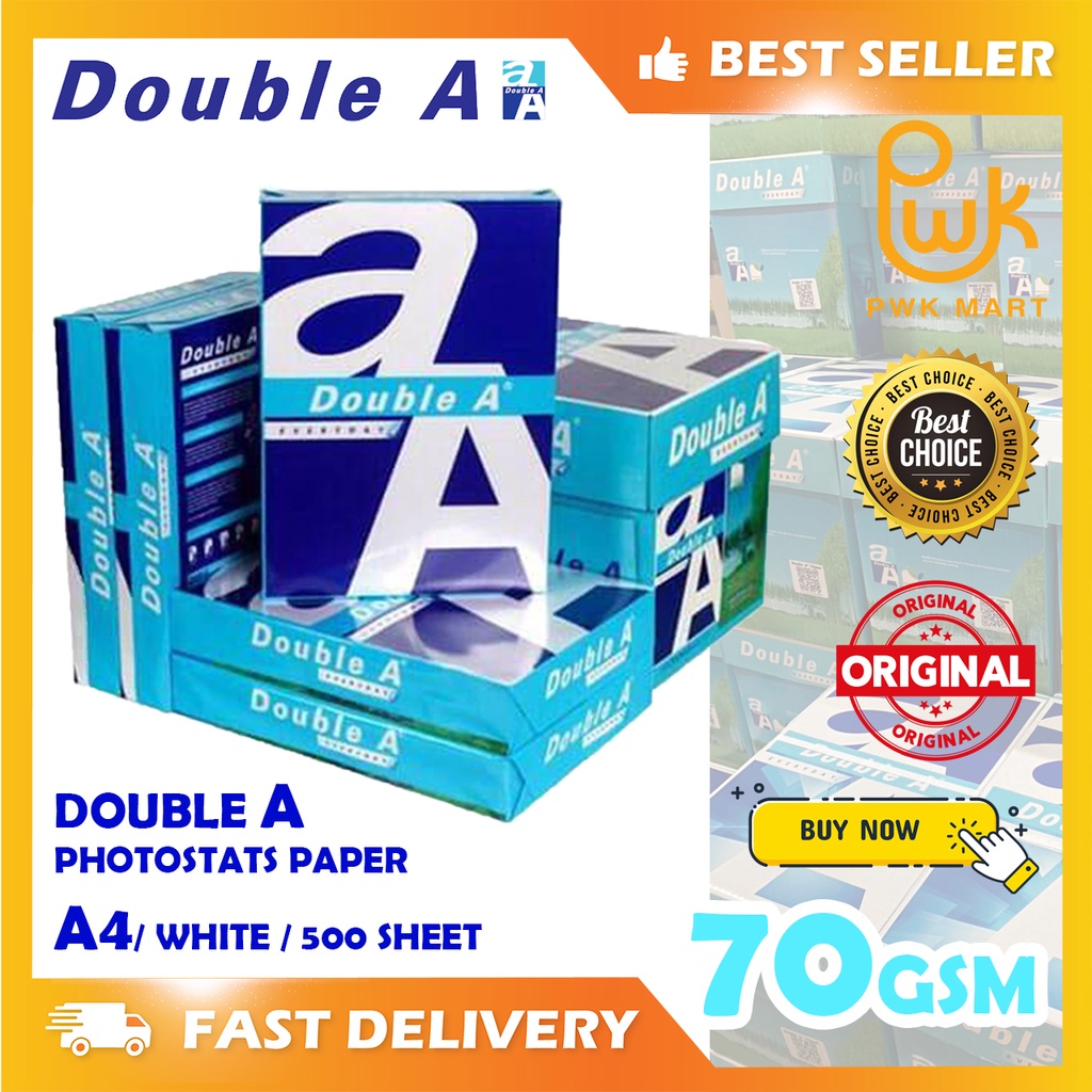 🔥ORIGINAL🔥Double A A4 Paper 70gsm Copier Paper 500's🔥READY STOCK🔥 Price