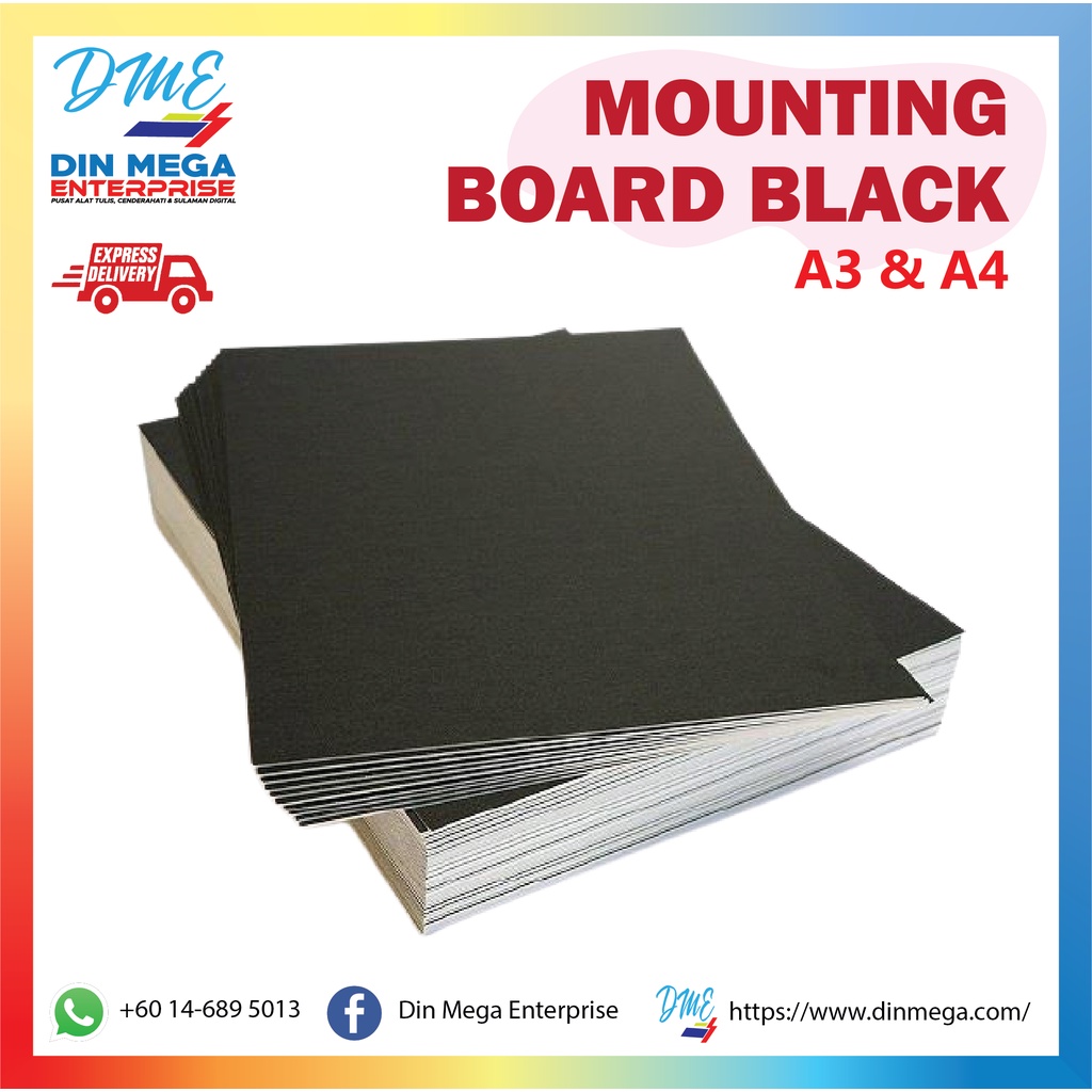 MOUNTING BOARD BLACK (A3/A4) Shopee Malaysia