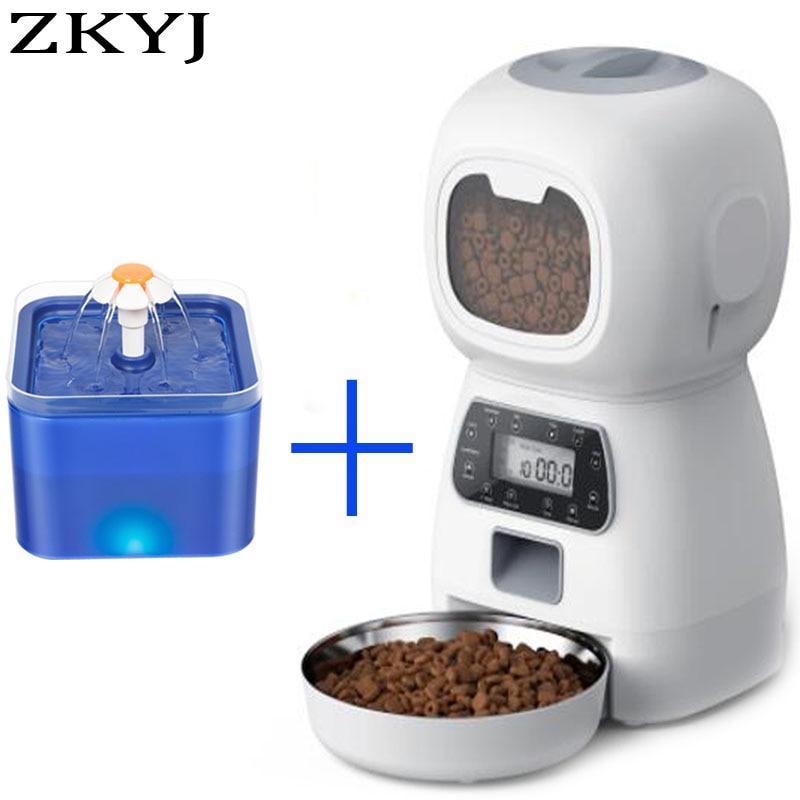 Cat Food Dispenser POPO Cat Drinking Water Machine 2-in-1 Dog