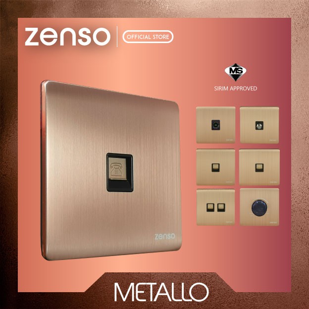Zenso-Metallo Series Switches & Socket ( Aluminium Gold/Stainless Steel ...