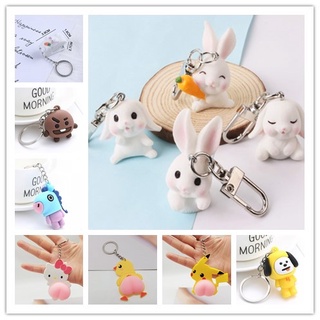 Wholesale Women Creative Cartoon Rabbit Elf Small Briquette Key Chain  Pendant
