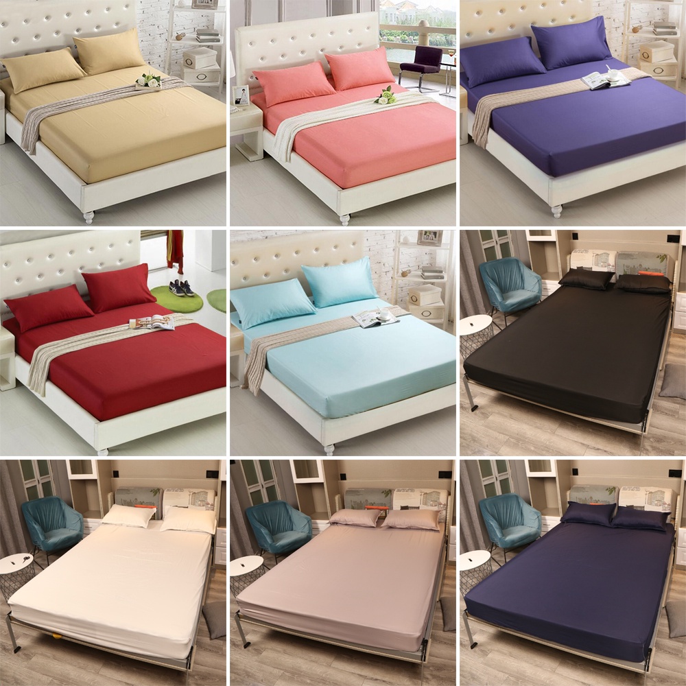 [Ready Stock]Fitted Bedsheet Set Single 2in1/Queen 4in1/King Size/CADAR ...