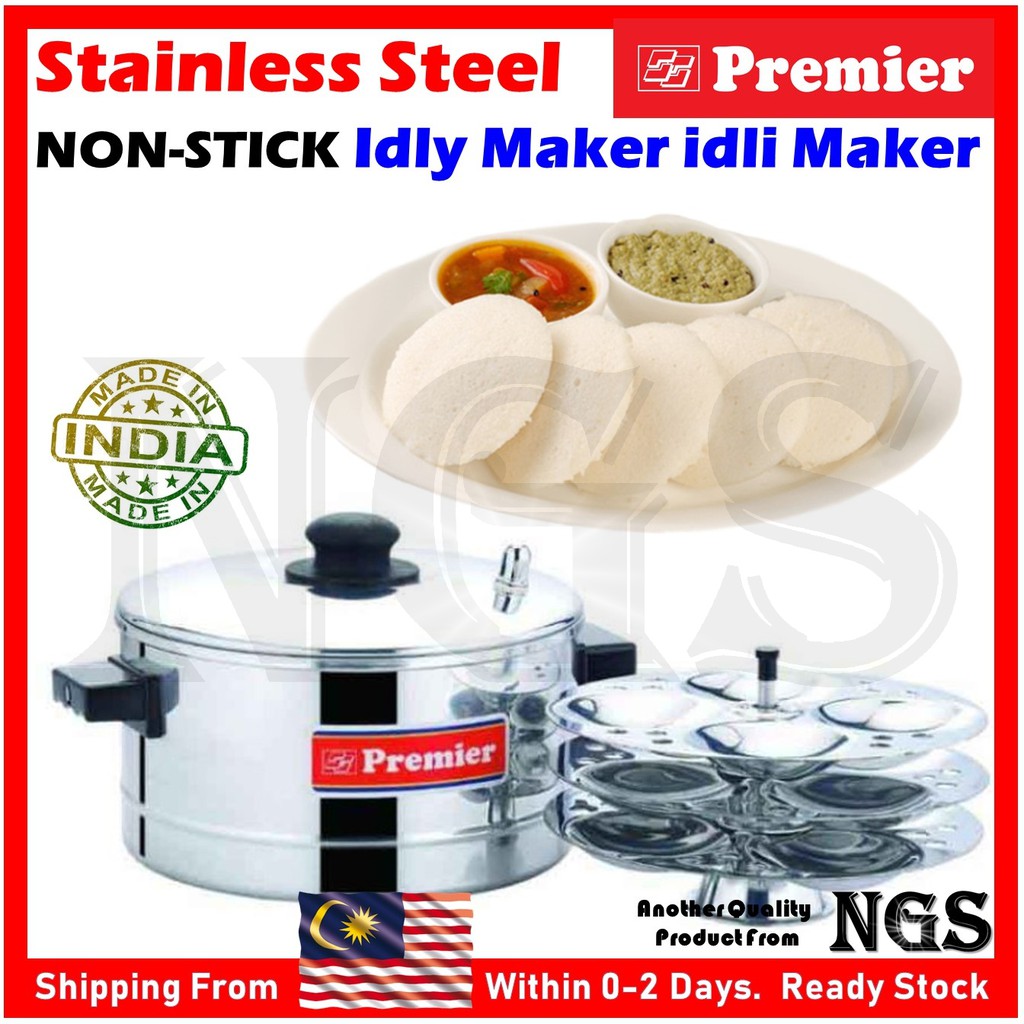 6 plates / 24 idlis Premier Stainless Steel Non Stick Plate / Stainless ...