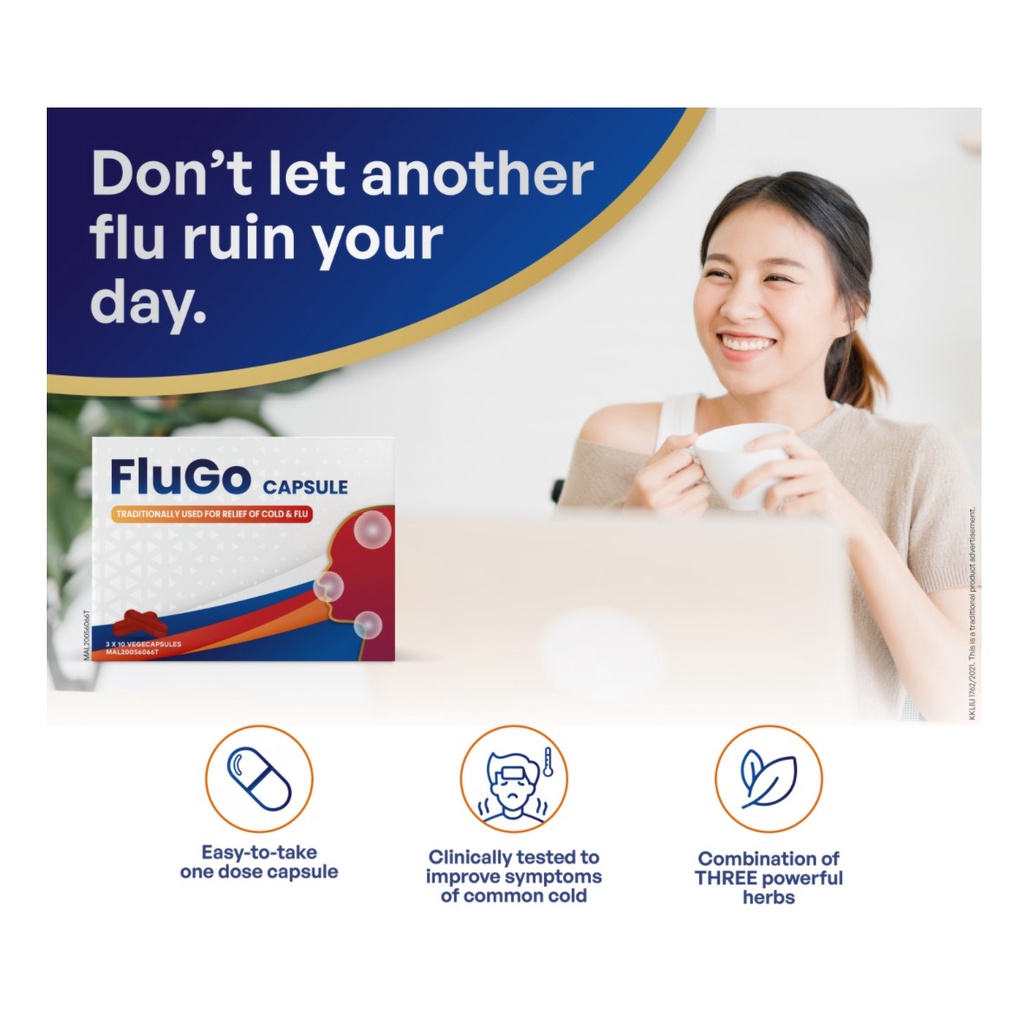 FluGo CAPSULE (traditionally used for relief of cold & flu) 3x10