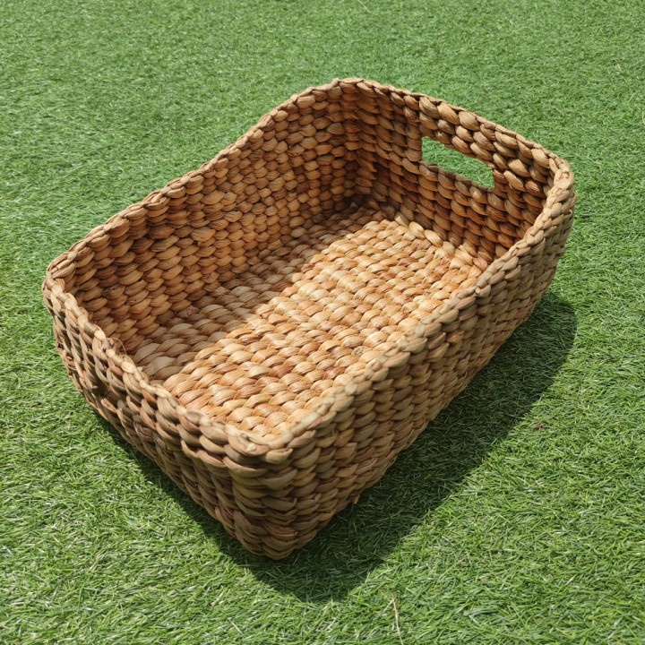80 Large Square Hyacinth Woven Storage Box Basket 40x27x15cm Shopee