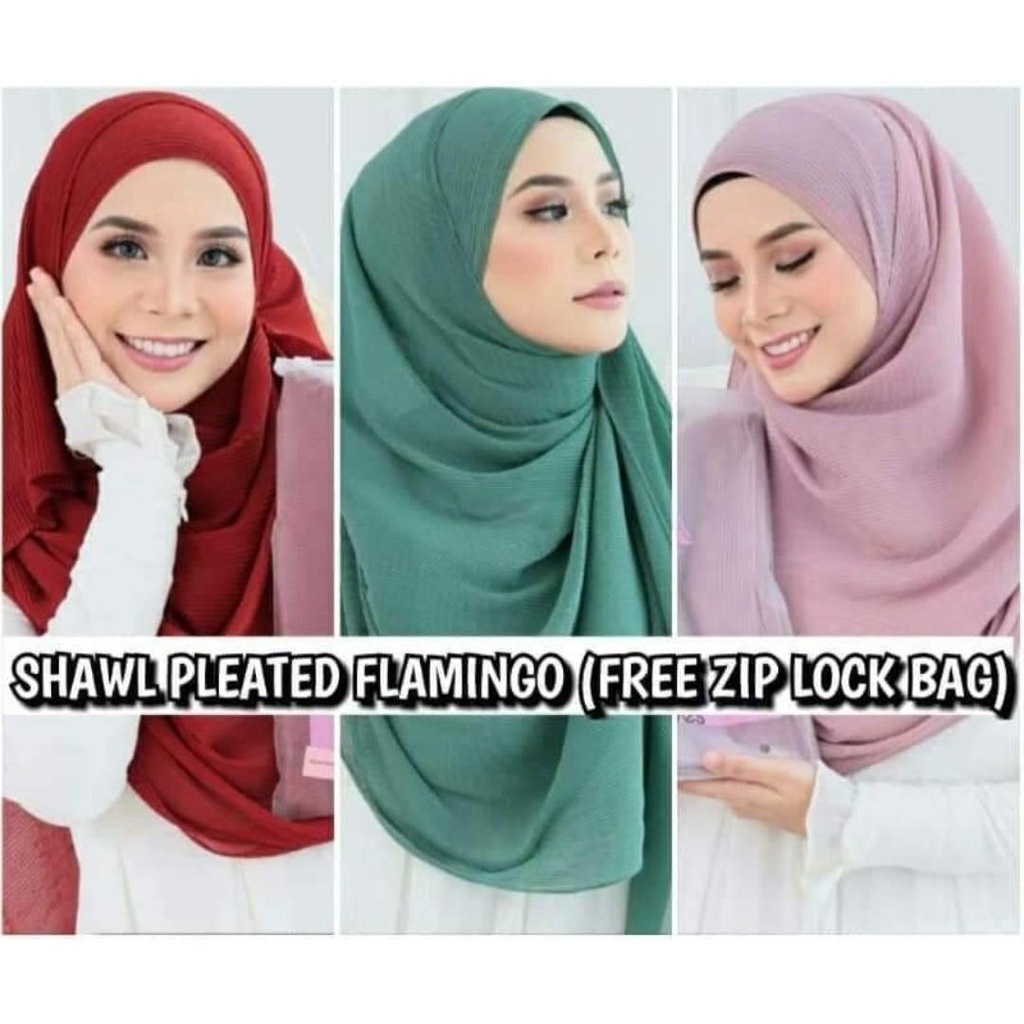 shawl flamingo pleated