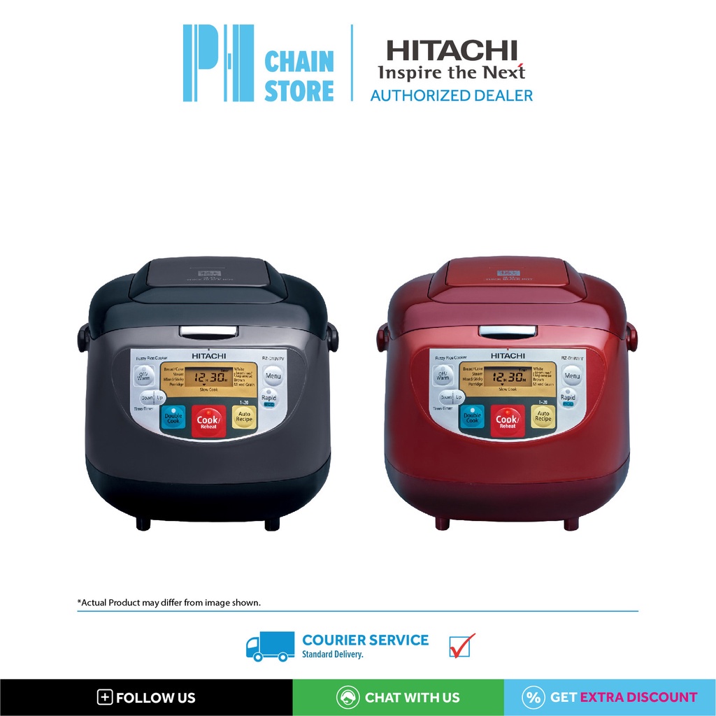 HITACHI RZD18VFY 1.8L RICE COOKER (DARK RED) Shopee
