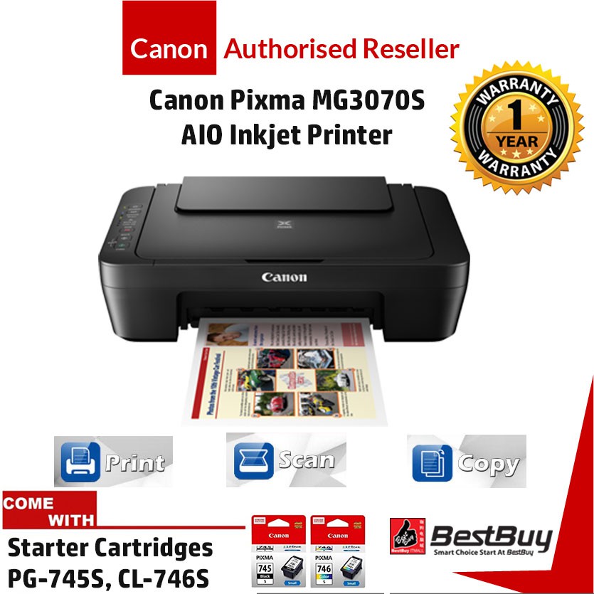 Canon Pixma Low Cost Wireless Printer MG3070S Shopee Malaysia
