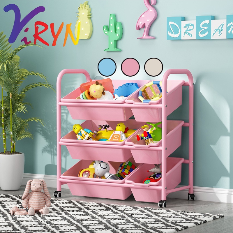 ViRYN 6 Basket Children Toy Storage Rack Kindergarten Toys Shelf ...