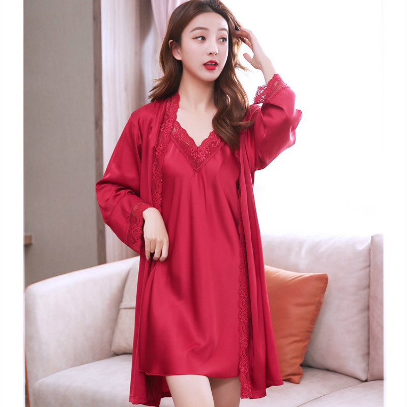 Womens robe best sale and gown set