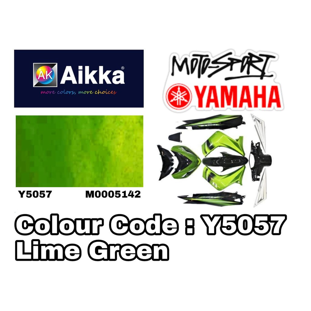 AIKKA YAMAHA Y5057 LIME GREEN LC135 V1 MOTORBIKE PAINT / Touch Up Paint