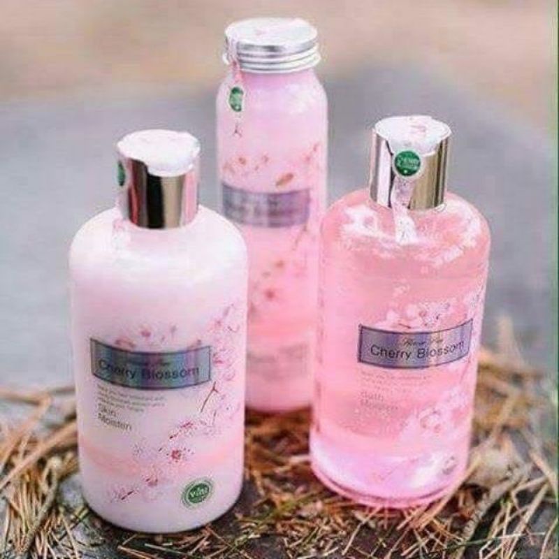Cherry Blossom Bath Set 3in1/Hair Set 3in1 Pencuci badan rambut Mandian ...
