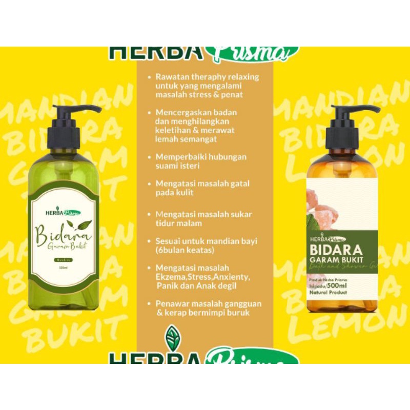 Gel Mandian Bidara Garam Bukit 500ml Original 💯 Herba Bidara Prisma💖