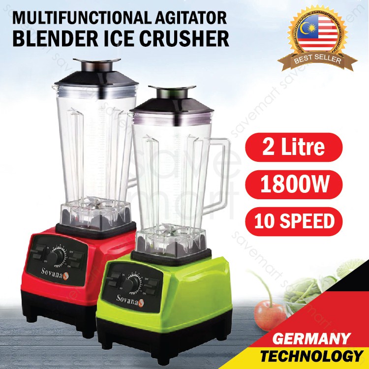 FOOD PROCESSORS Blender Ice Crusher Food Mixer Grinder 1800W 2L