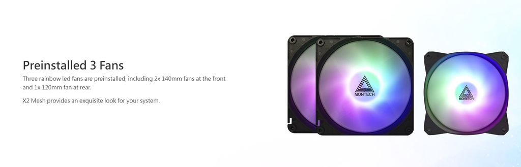Montech X2 Mesh RGB ATX Gaming Case - Black | Shopee Malaysia